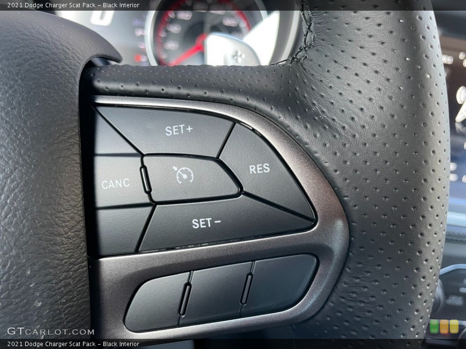 Black Interior Steering Wheel for the 2021 Dodge Charger Scat Pack #140629181