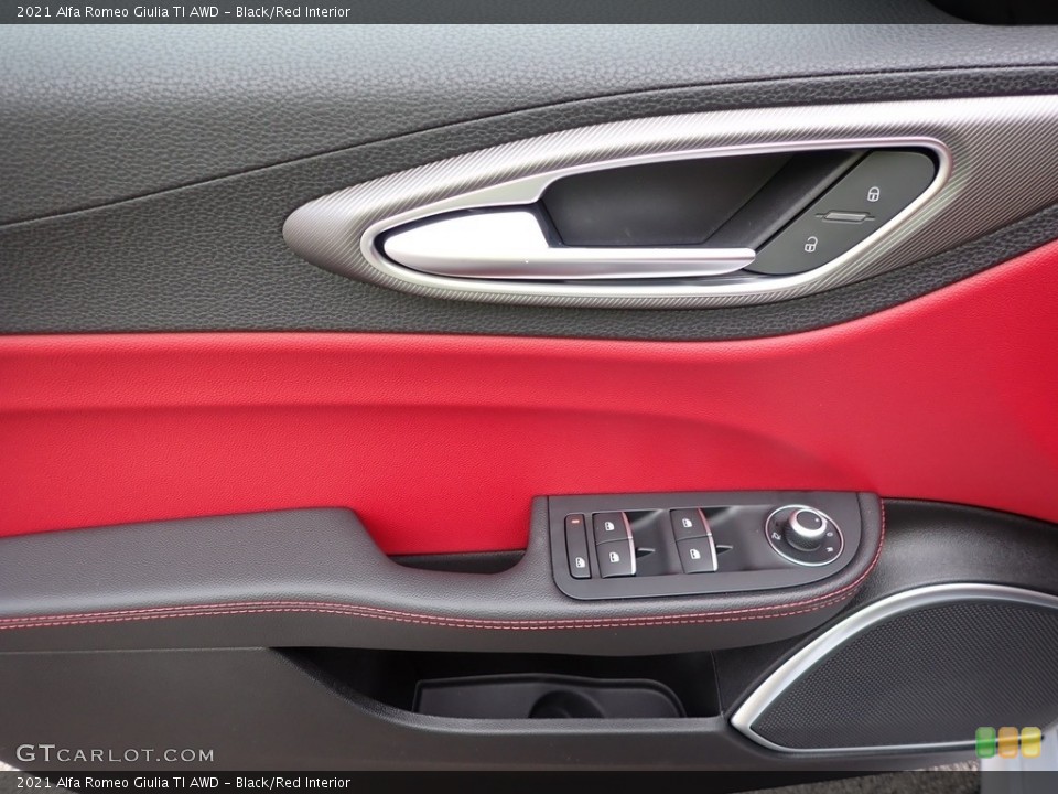 Black/Red Interior Door Panel for the 2021 Alfa Romeo Giulia TI AWD #140629769