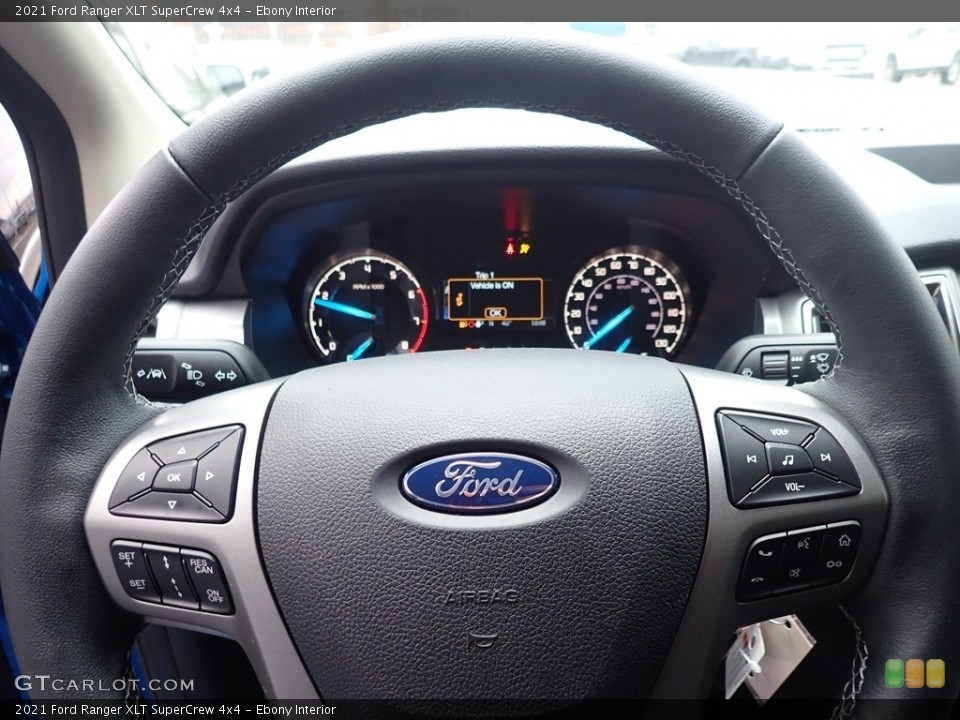 Ebony Interior Steering Wheel for the 2021 Ford Ranger XLT SuperCrew 4x4 #140630543