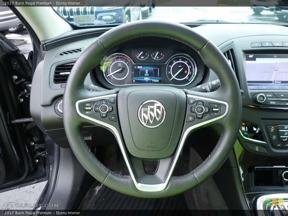 Ebony Interior Steering Wheel for the 2017 Buick Regal Premium #140631158