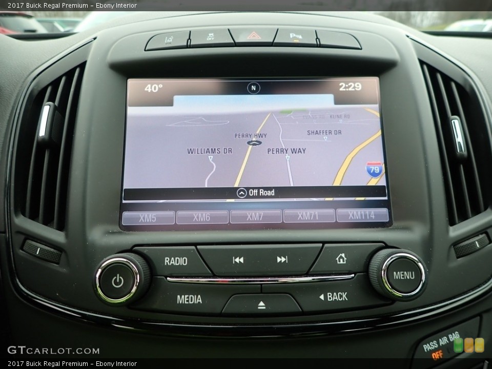 Ebony Interior Navigation for the 2017 Buick Regal Premium #140631206