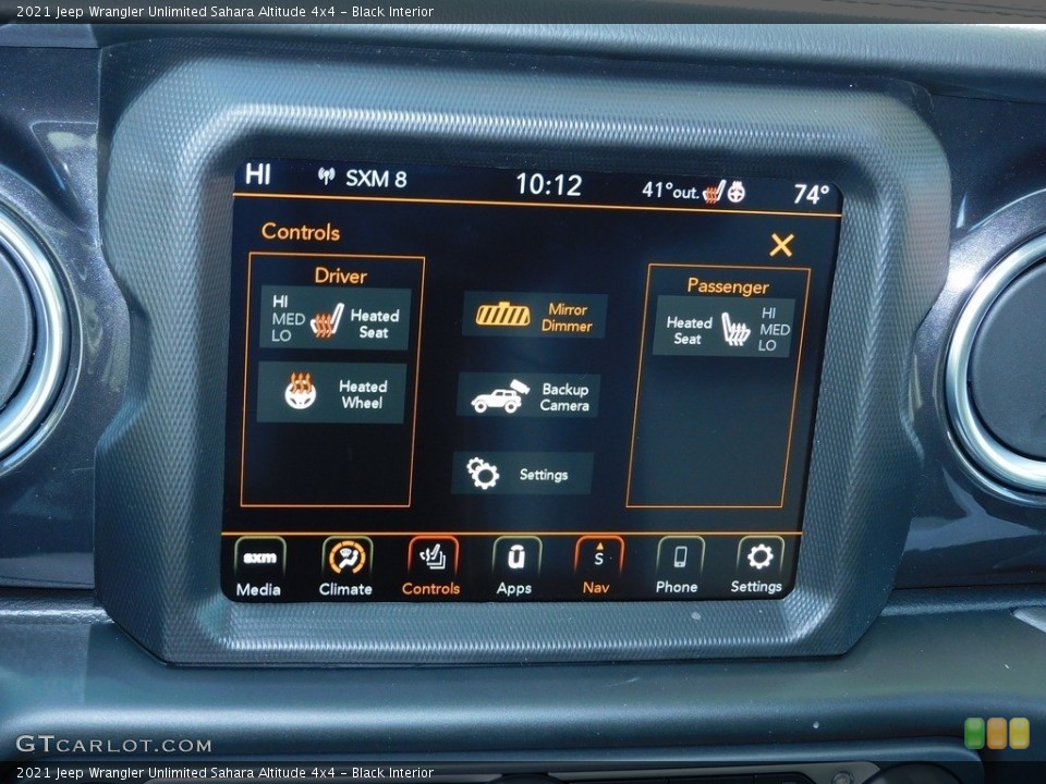 Black Interior Controls for the 2021 Jeep Wrangler Unlimited Sahara Altitude 4x4 #140634962