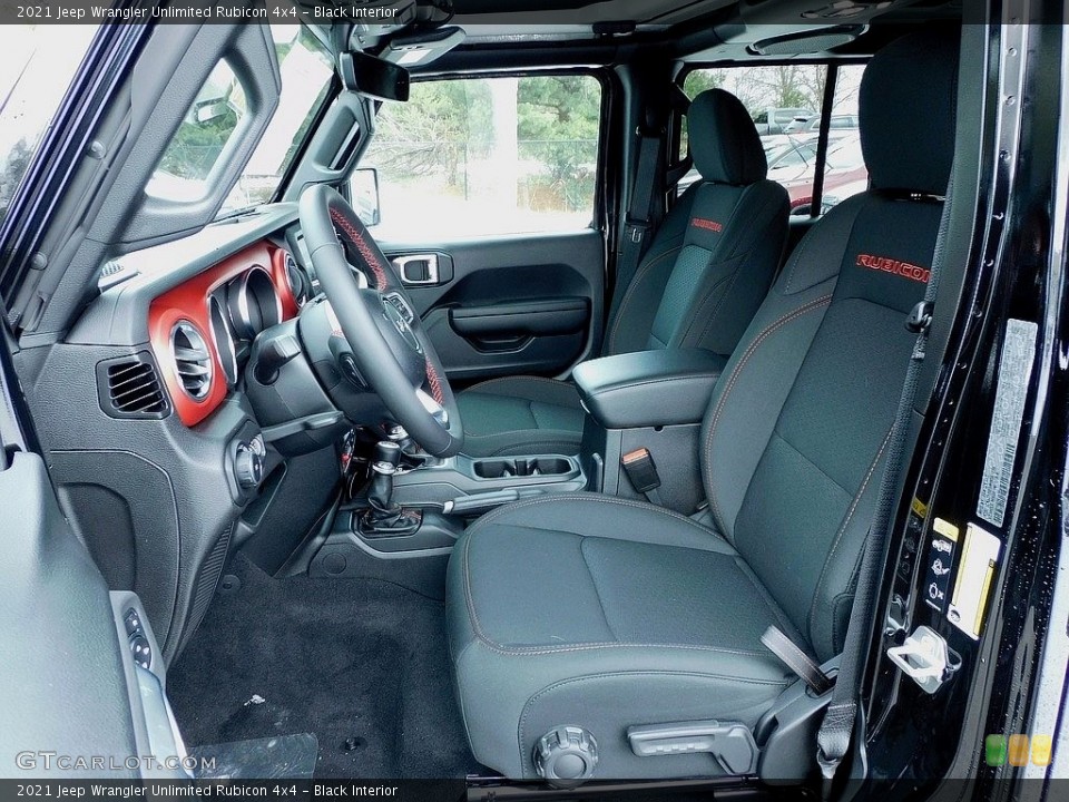 Black Interior Front Seat for the 2021 Jeep Wrangler Unlimited Rubicon 4x4 #140636345