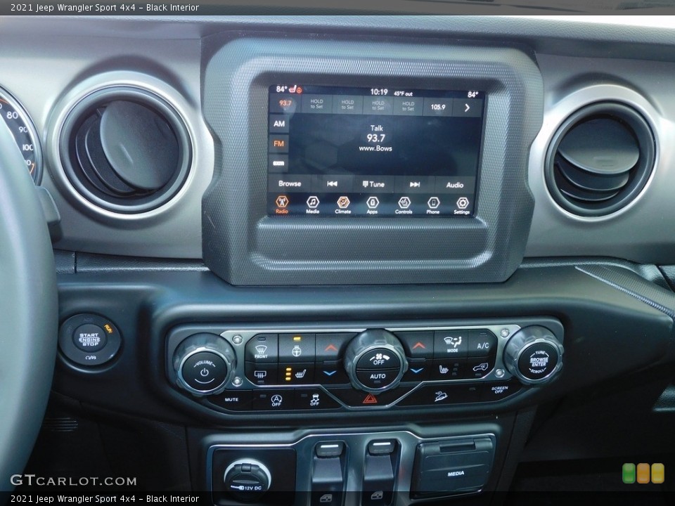 Black Interior Controls for the 2021 Jeep Wrangler Sport 4x4 #140637698