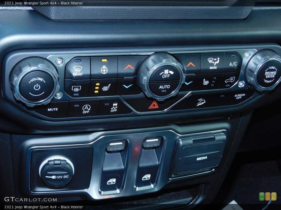 Black Interior Controls for the 2021 Jeep Wrangler Sport 4x4 #140637779