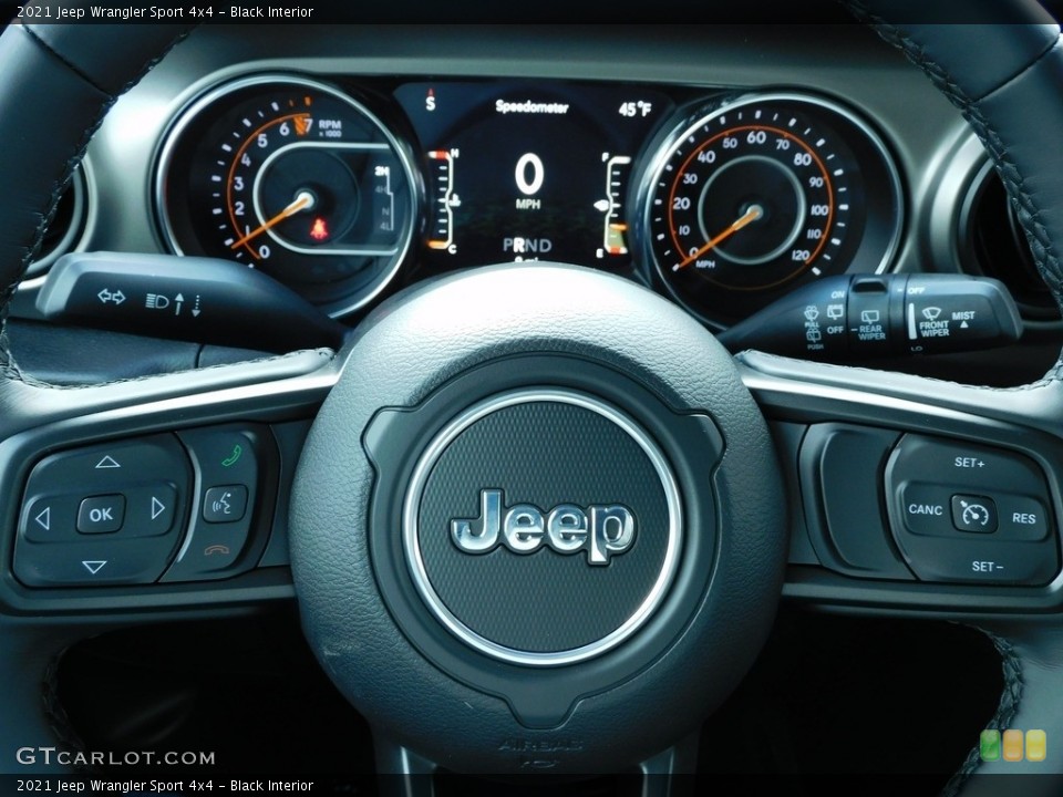Black Interior Steering Wheel for the 2021 Jeep Wrangler Sport 4x4 #140637827