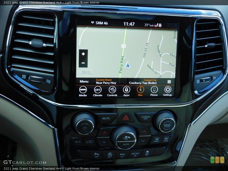Light Frost/Brown Interior Navigation for the 2021 Jeep Grand Cherokee Overland 4x4 #140640332
