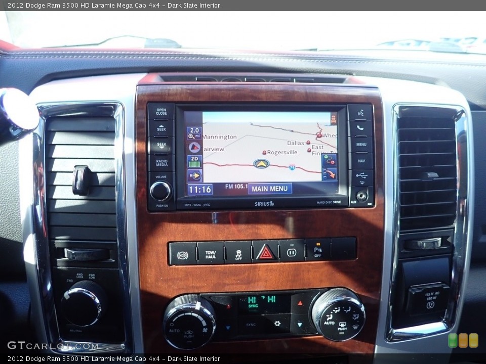 Dark Slate Interior Controls for the 2012 Dodge Ram 3500 HD Laramie Mega Cab 4x4 #140645870