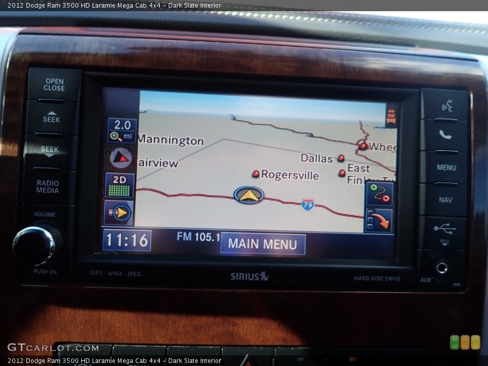 Dark Slate Interior Navigation for the 2012 Dodge Ram 3500 HD Laramie Mega Cab 4x4 #140645897