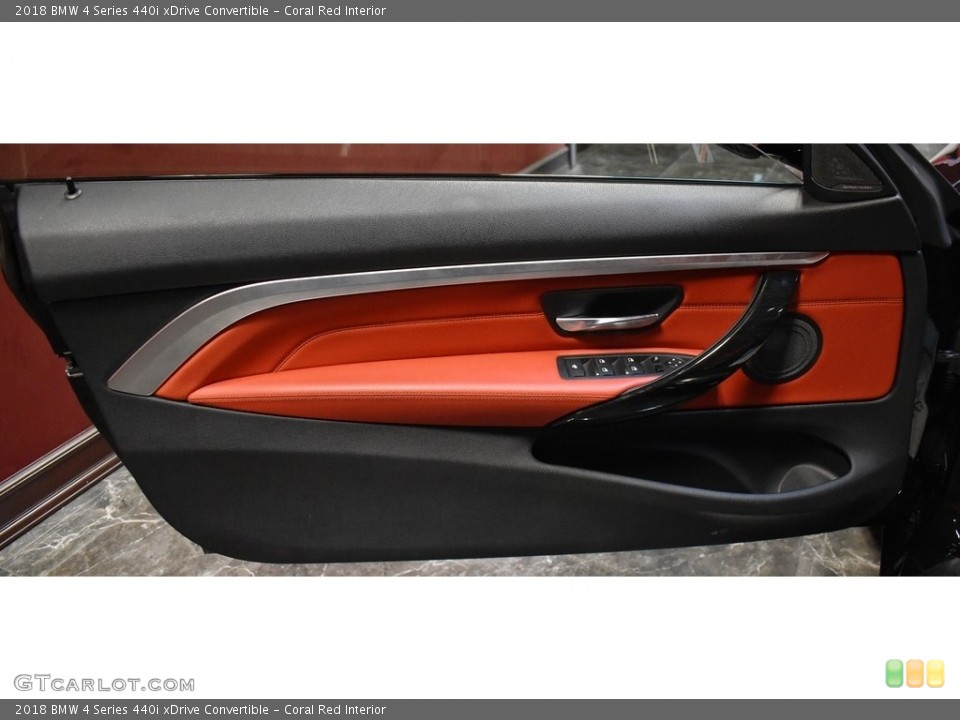 Coral Red Interior Door Panel for the 2018 BMW 4 Series 440i xDrive Convertible #140651125