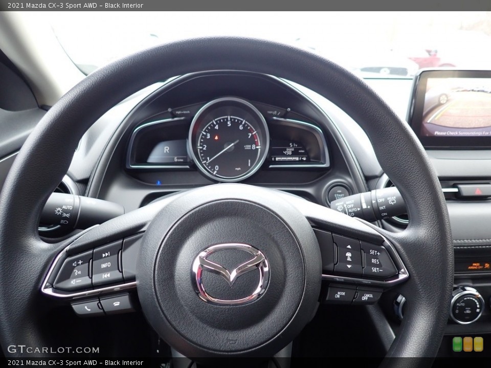 Black Interior Steering Wheel for the 2021 Mazda CX-3 Sport AWD #140651302