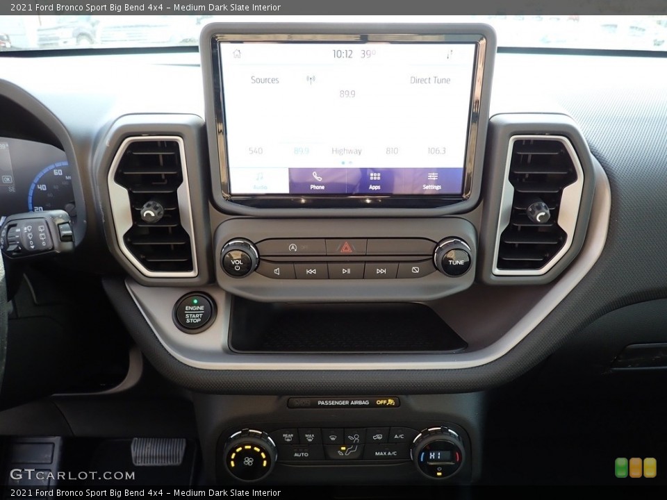 Medium Dark Slate Interior Controls for the 2021 Ford Bronco Sport Big Bend 4x4 #140651851