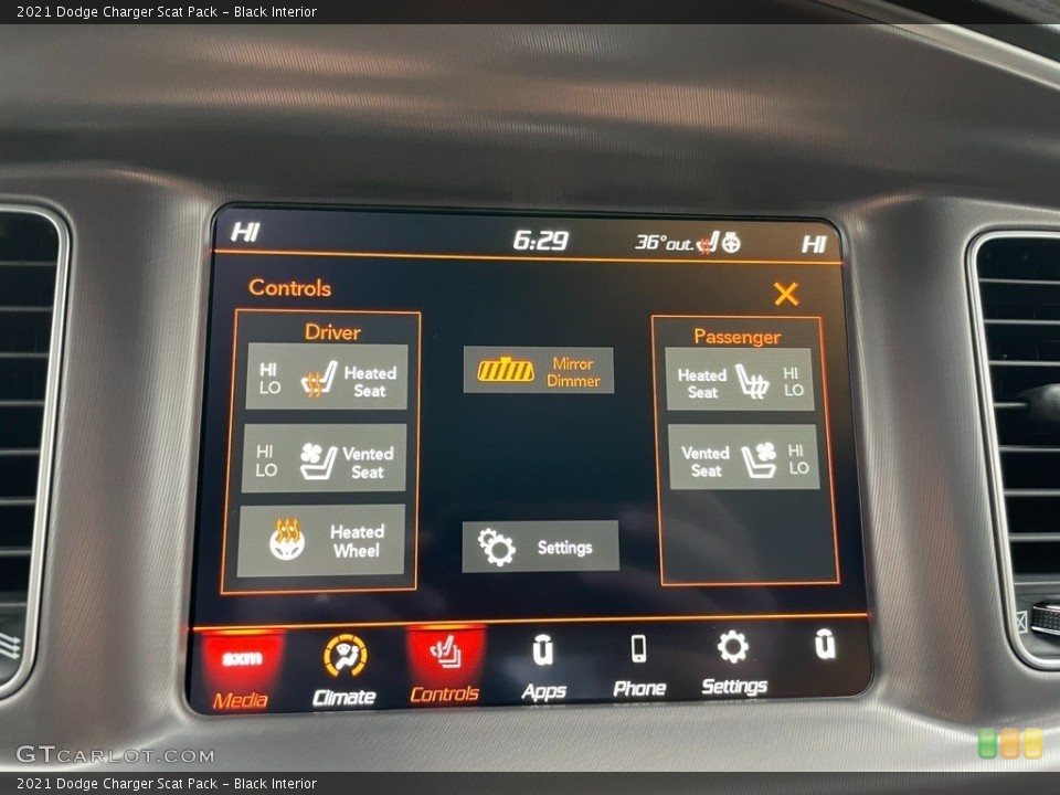 Black Interior Controls for the 2021 Dodge Charger Scat Pack #140652457