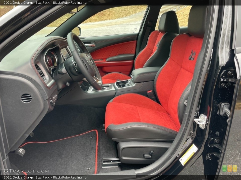 Black/Ruby Red Interior Photo for the 2021 Dodge Charger Scat Pack #140653639