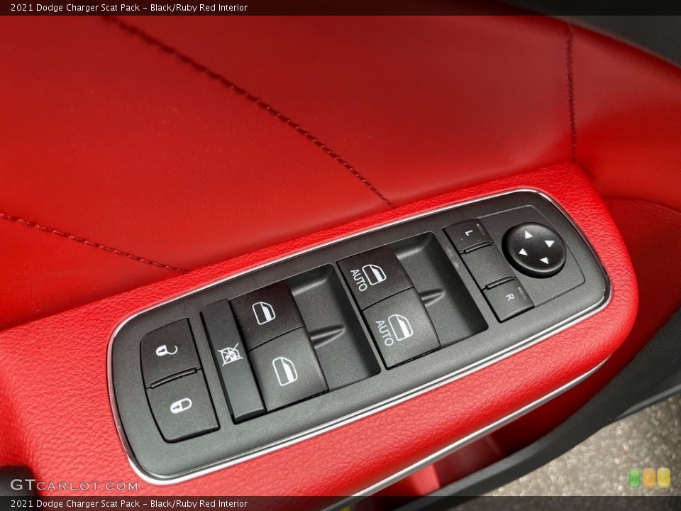 Black/Ruby Red Interior Controls for the 2021 Dodge Charger Scat Pack #140653663
