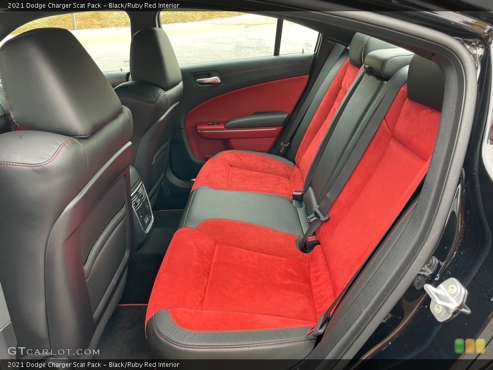 Black/Ruby Red Interior Rear Seat for the 2021 Dodge Charger Scat Pack #140653711