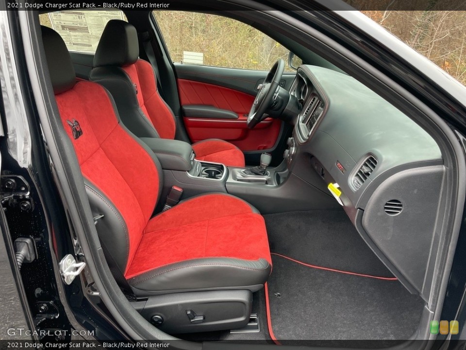 Black/Ruby Red Interior Front Seat for the 2021 Dodge Charger Scat Pack #140653813