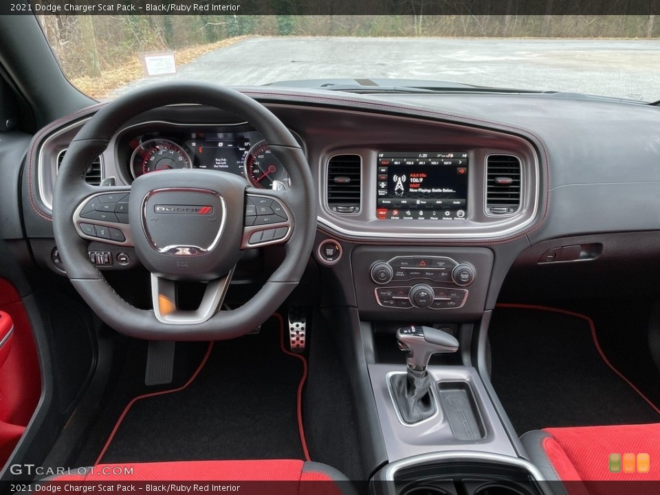 Black/Ruby Red Interior Dashboard for the 2021 Dodge Charger Scat Pack #140653834