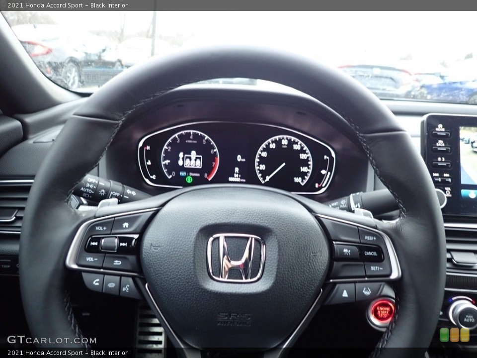 Black Interior Steering Wheel for the 2021 Honda Accord Sport #140655562