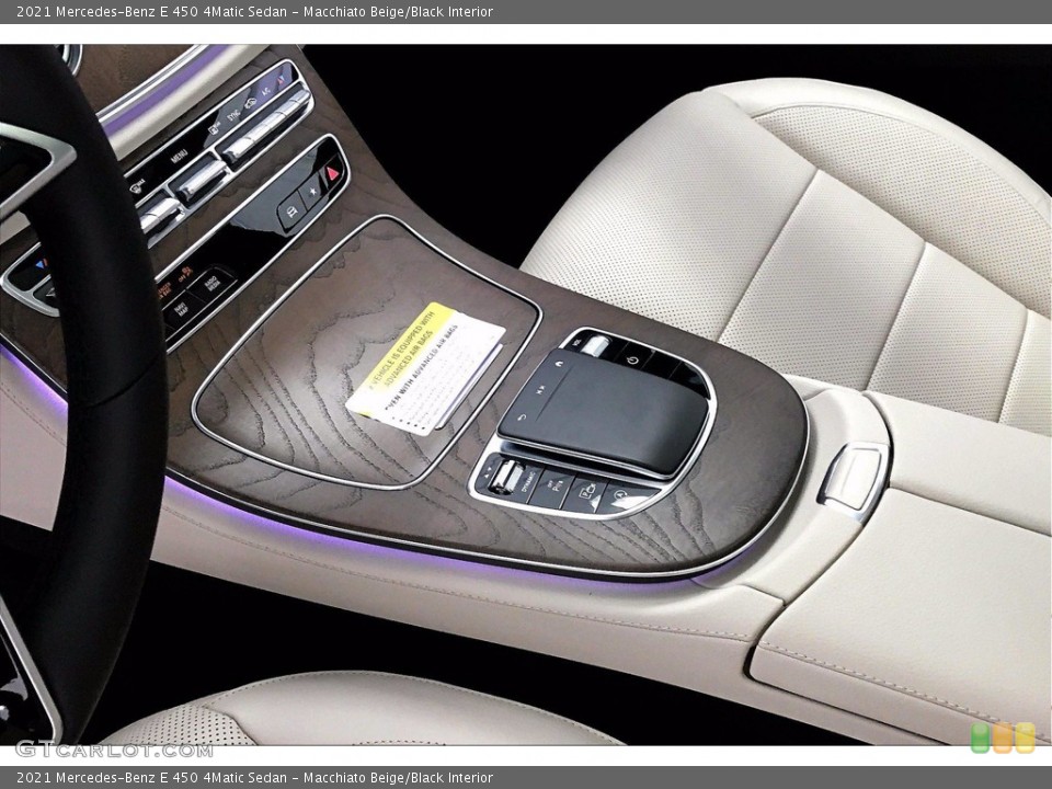 Macchiato Beige/Black Interior Controls for the 2021 Mercedes-Benz E 450 4Matic Sedan #140663281