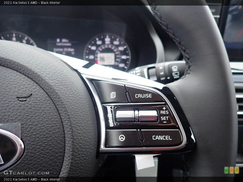 Black Interior Steering Wheel for the 2021 Kia Seltos S AWD #140667305