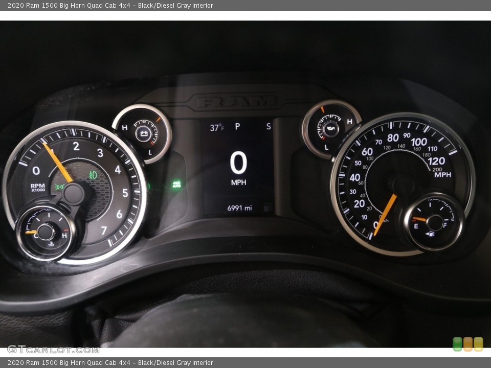 Black/Diesel Gray Interior Gauges for the 2020 Ram 1500 Big Horn Quad Cab 4x4 #140669900