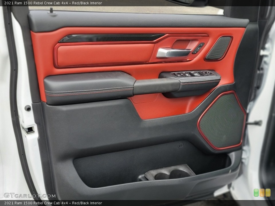 Red/Black Interior Door Panel for the 2021 Ram 1500 Rebel Crew Cab 4x4 #140683330