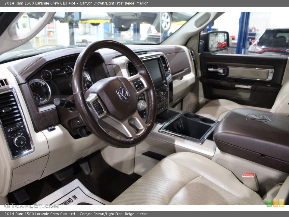 Canyon Brown/Light Frost Beige Interior Front Seat for the 2014 Ram 1500 Laramie Crew Cab 4x4 #140685482