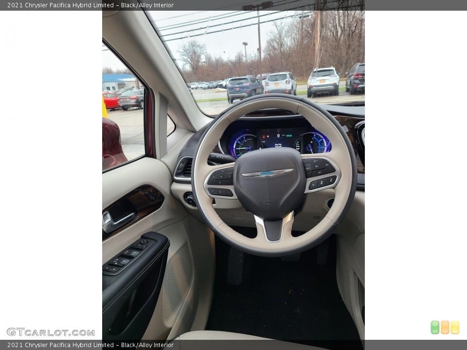 Black/Alloy Interior Steering Wheel for the 2021 Chrysler Pacifica Hybrid Limited #140685981