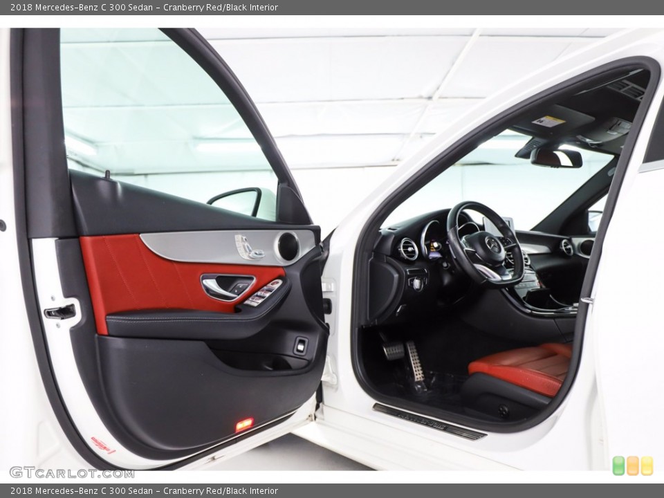 Cranberry Red/Black Interior Door Panel for the 2018 Mercedes-Benz C 300 Sedan #140690661