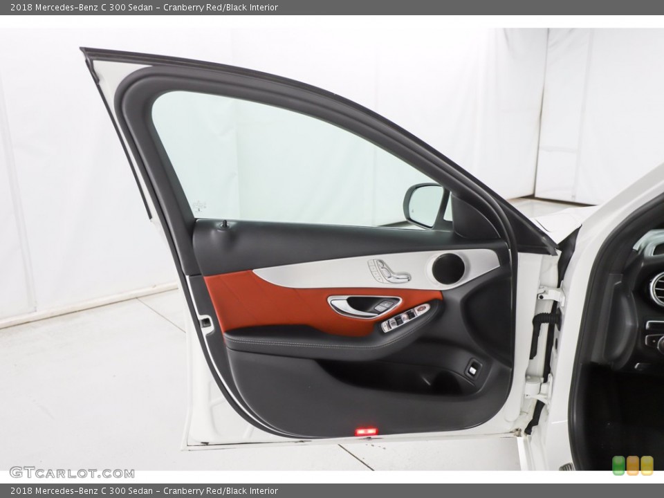 Cranberry Red/Black Interior Door Panel for the 2018 Mercedes-Benz C 300 Sedan #140690685