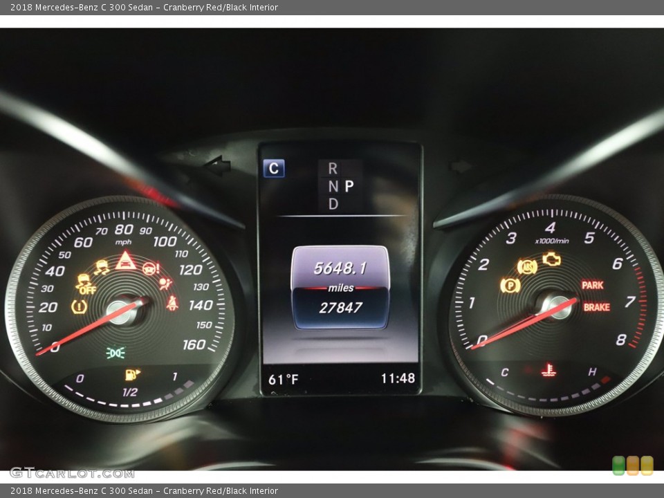 Cranberry Red/Black Interior Gauges for the 2018 Mercedes-Benz C 300 Sedan #140690923