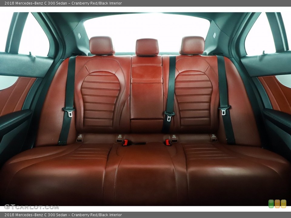 Cranberry Red/Black Interior Rear Seat for the 2018 Mercedes-Benz C 300 Sedan #140691054