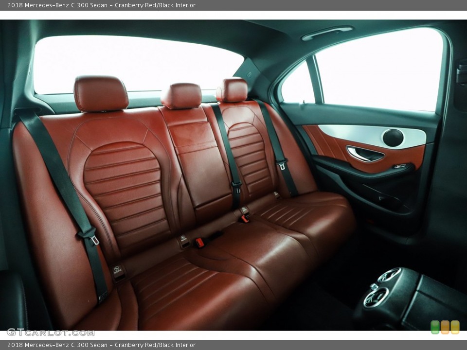 Cranberry Red/Black Interior Rear Seat for the 2018 Mercedes-Benz C 300 Sedan #140691075