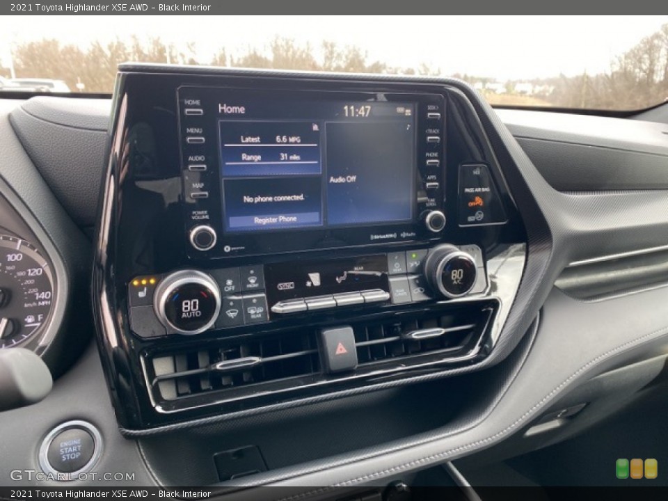 Black Interior Controls for the 2021 Toyota Highlander XSE AWD #140702804