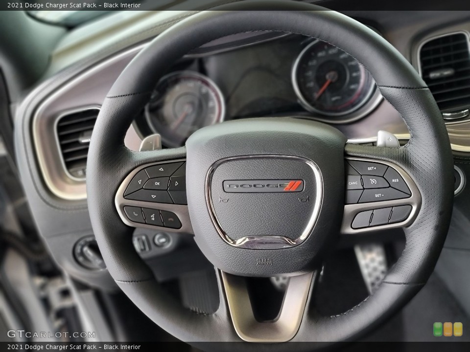 Black Interior Steering Wheel for the 2021 Dodge Charger Scat Pack #140704751