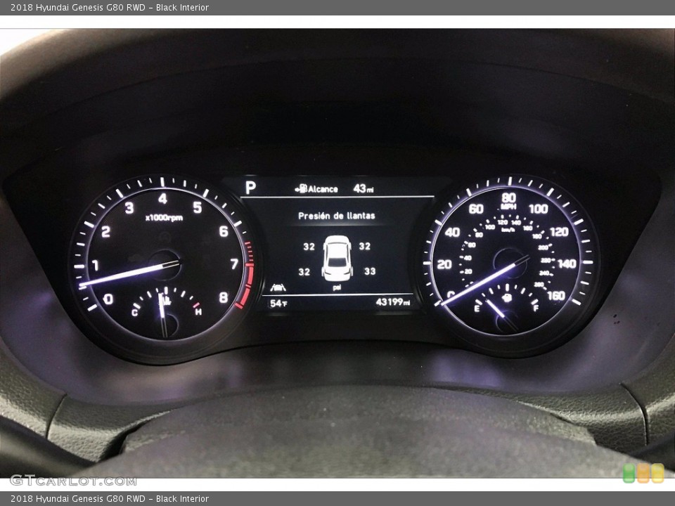 Black Interior Gauges for the 2018 Hyundai Genesis G80 RWD #140706551
