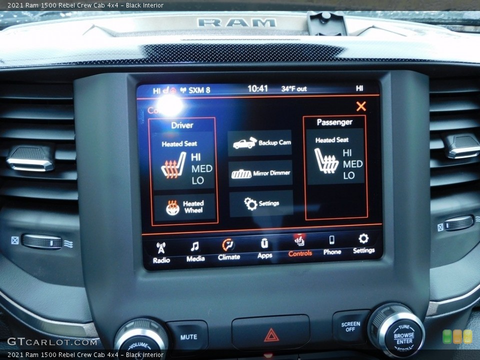 Black Interior Controls for the 2021 Ram 1500 Rebel Crew Cab 4x4 #140711876