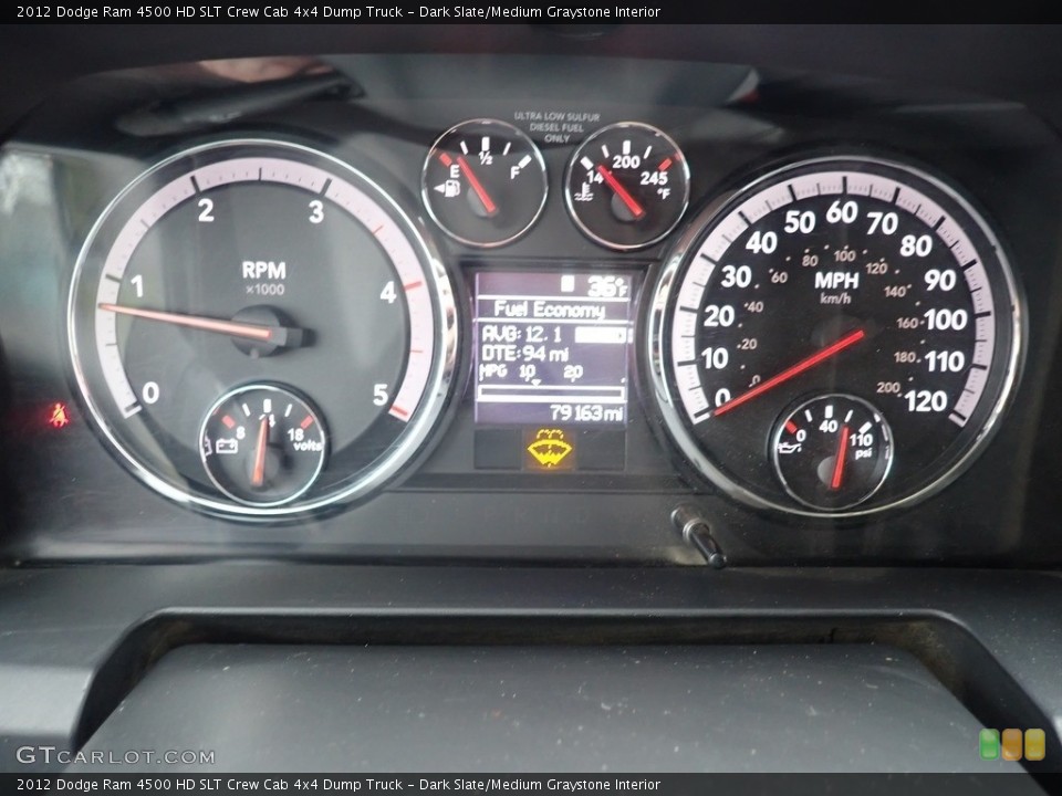 Dark Slate/Medium Graystone Interior Gauges for the 2012 Dodge Ram 4500 HD SLT Crew Cab 4x4 Dump Truck #140718319