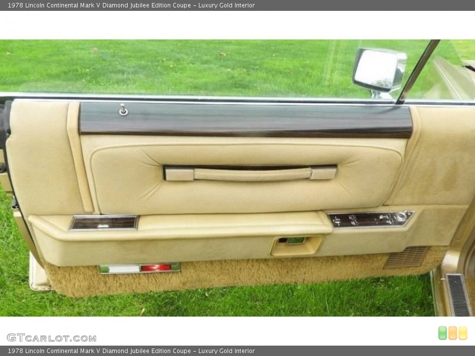 Luxury Gold Interior Door Panel for the 1978 Lincoln Continental Mark V Diamond Jubilee Edition Coupe #140720999