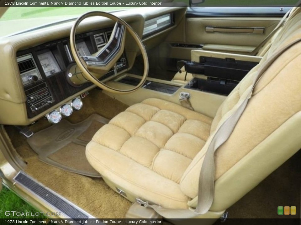 Luxury Gold Interior Photo for the 1978 Lincoln Continental Mark V Diamond Jubilee Edition Coupe #140721023