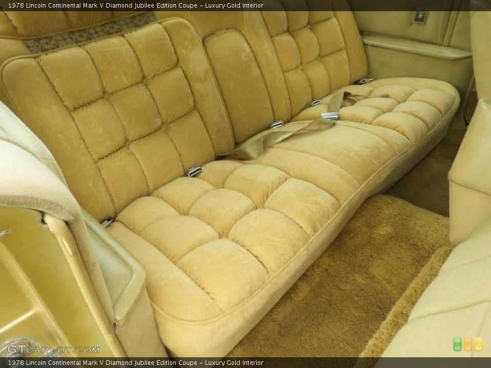 Luxury Gold Interior Rear Seat for the 1978 Lincoln Continental Mark V Diamond Jubilee Edition Coupe #140721185
