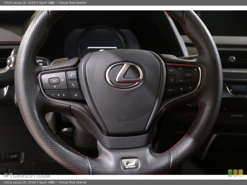 Circuit Red Interior Steering Wheel for the 2020 Lexus UX 250h F Sport AWD #140727882