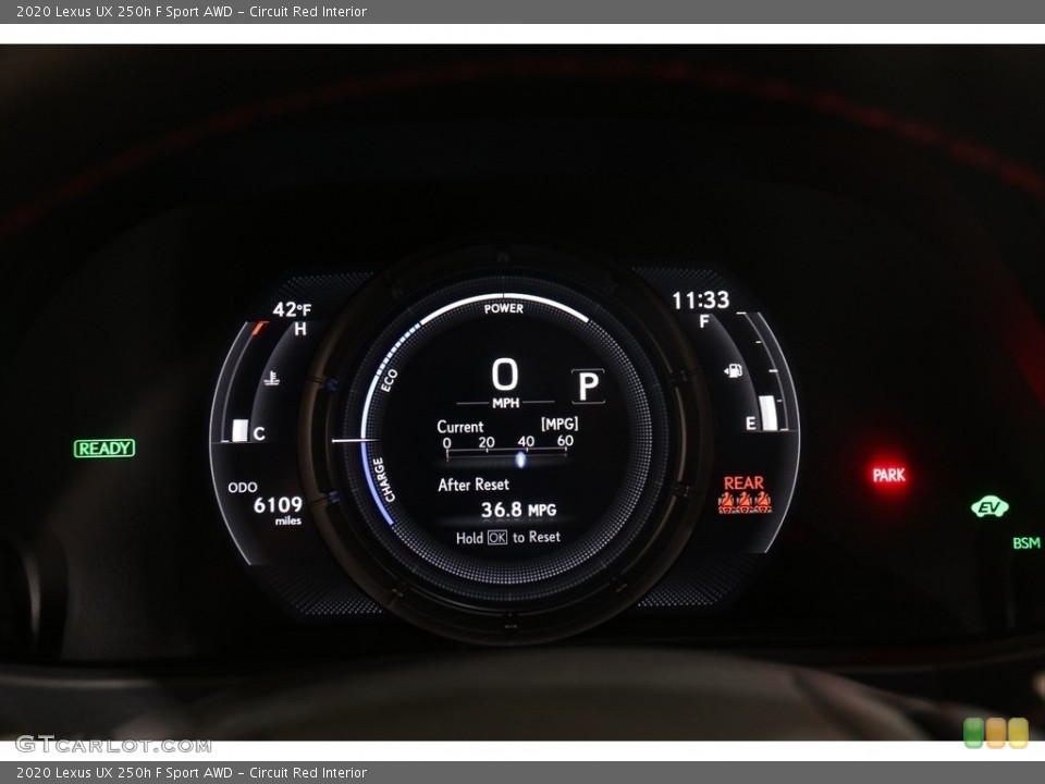 Circuit Red Interior Gauges for the 2020 Lexus UX 250h F Sport AWD #140727891