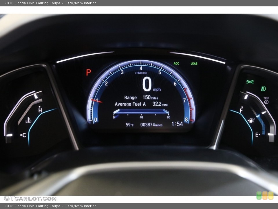 Black/Ivory Interior Gauges for the 2018 Honda Civic Touring Coupe #140731185