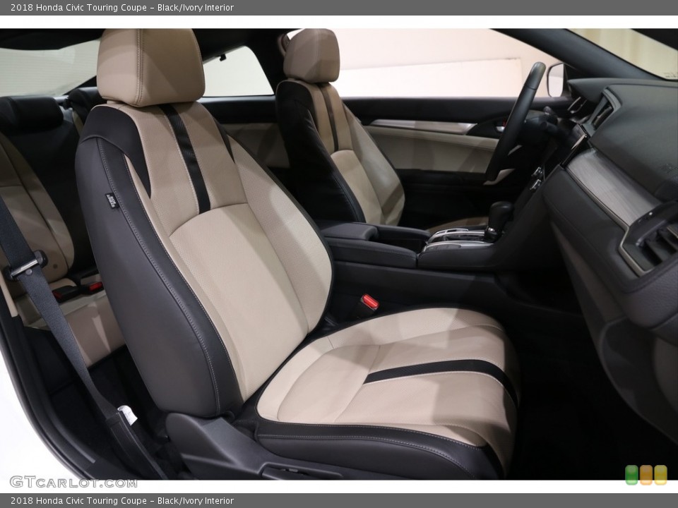 Black/Ivory Interior Front Seat for the 2018 Honda Civic Touring Coupe #140731343