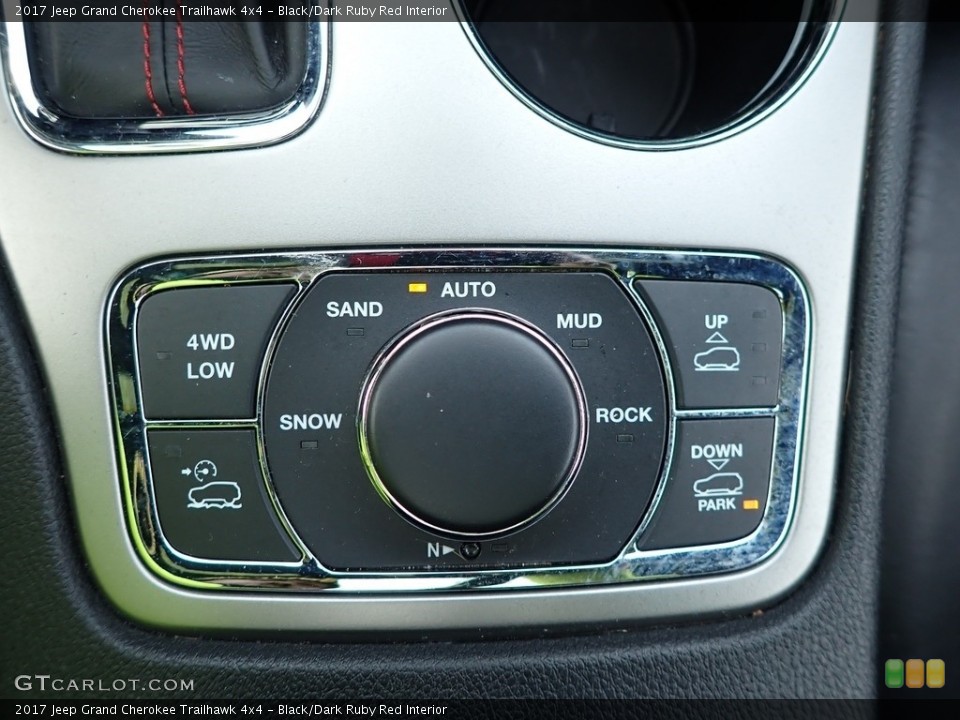 Black/Dark Ruby Red Interior Controls for the 2017 Jeep Grand Cherokee Trailhawk 4x4 #140731601