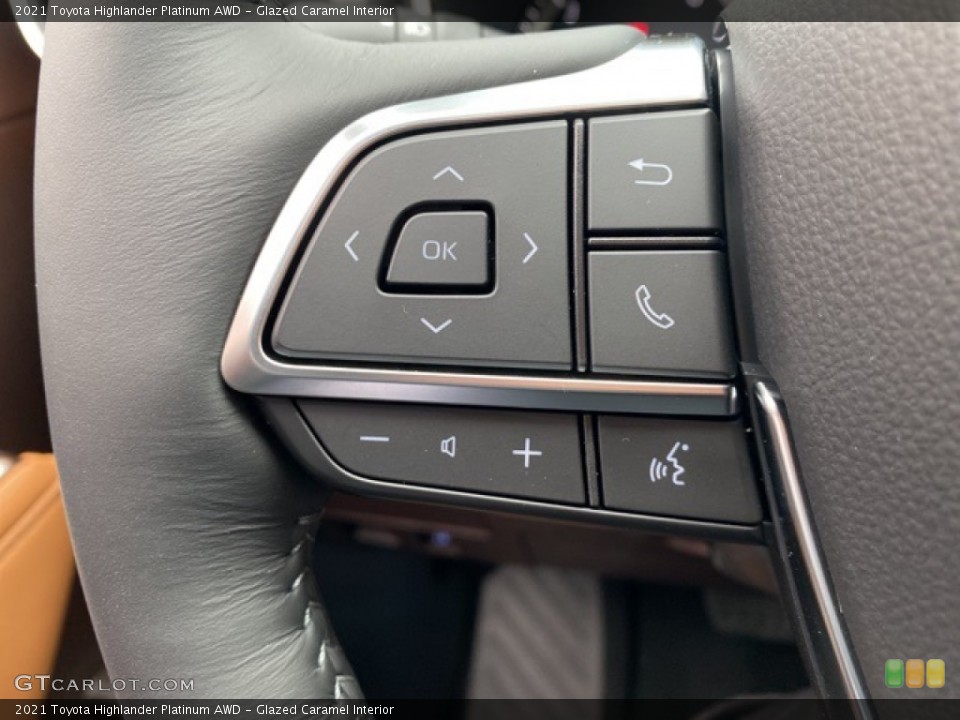 Glazed Caramel Interior Steering Wheel for the 2021 Toyota Highlander Platinum AWD #140737239
