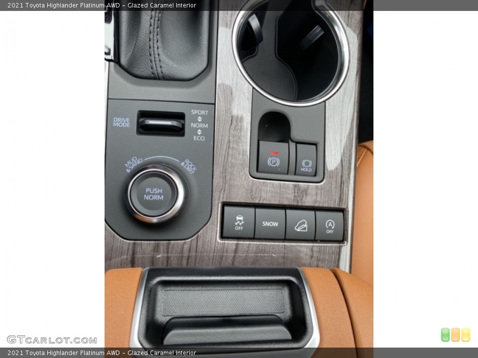 Glazed Caramel Interior Controls for the 2021 Toyota Highlander Platinum AWD #140737506