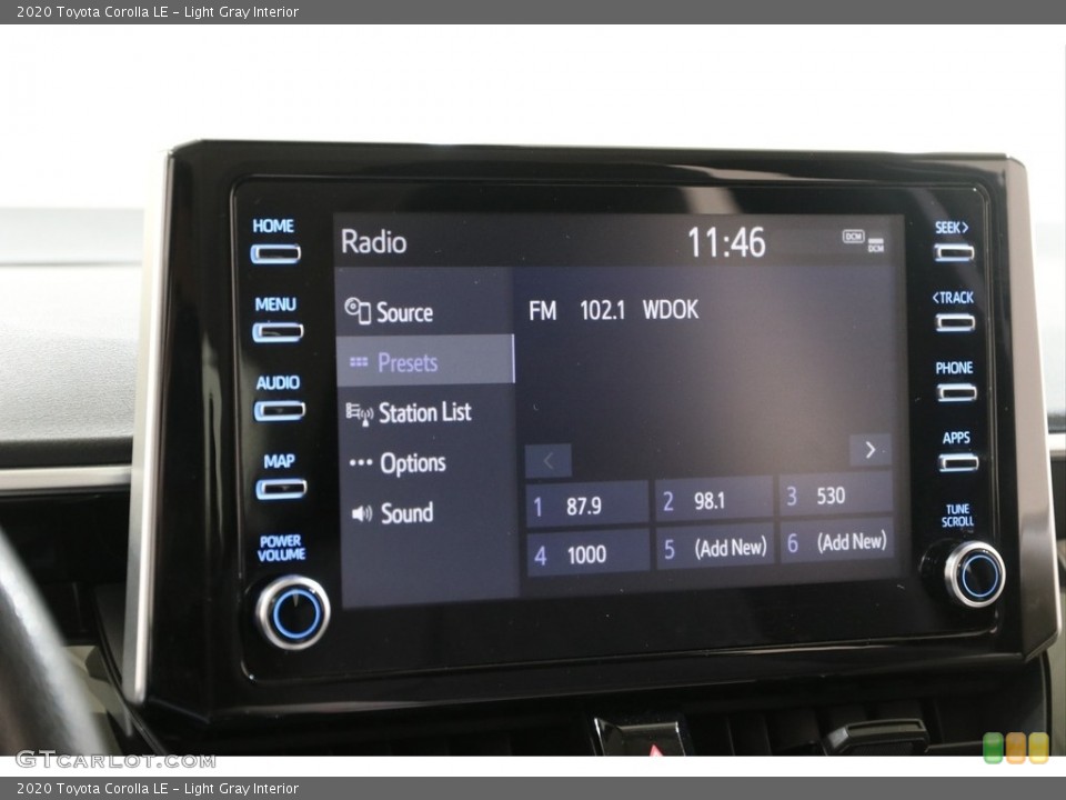 Light Gray Interior Controls for the 2020 Toyota Corolla LE #140739192
